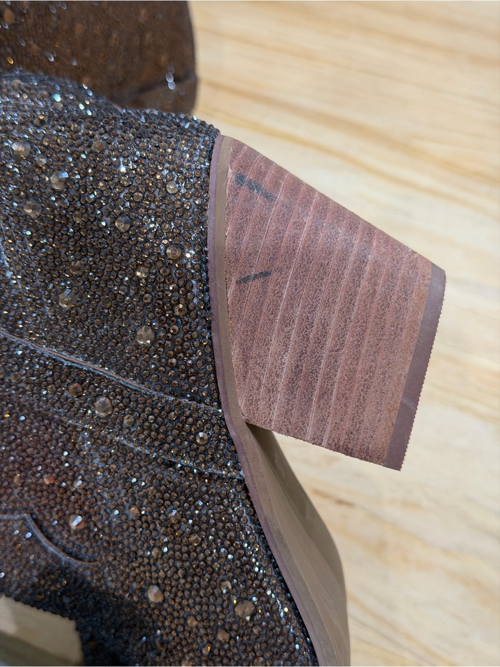 Women’s Brown Glitter Western Boots - Picture 5 of 5
